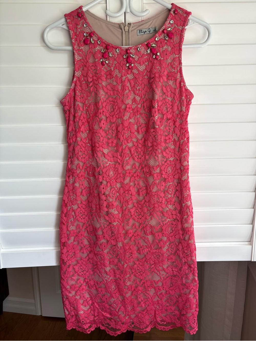 Pink Lace Shift Dress, size 4